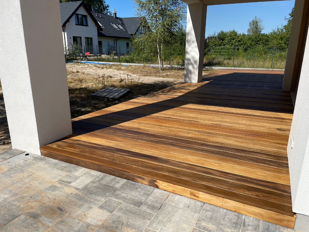 Taras z deski tarasowej drewno egzotyczne Mirindiba